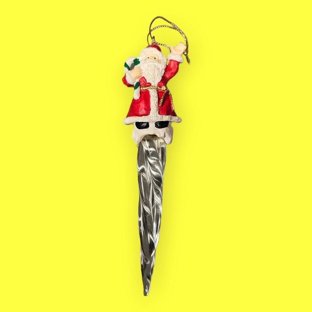 Avon Icicle Fun Ornament Santa with Candy Cane 6.5 in 1995‎ NIB